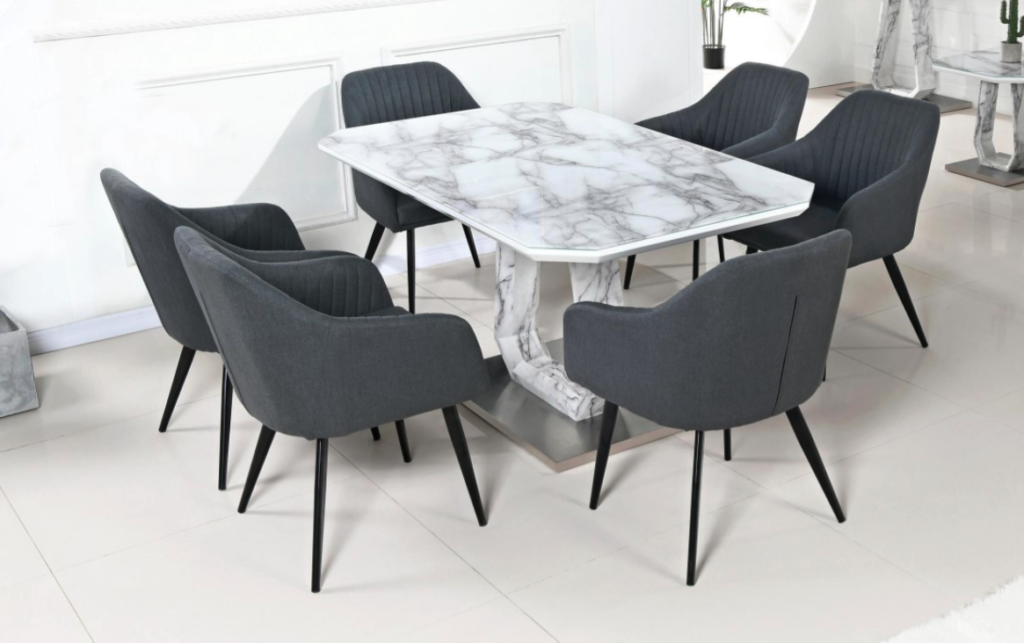Astrid Dining Table Set with 6 Chairs