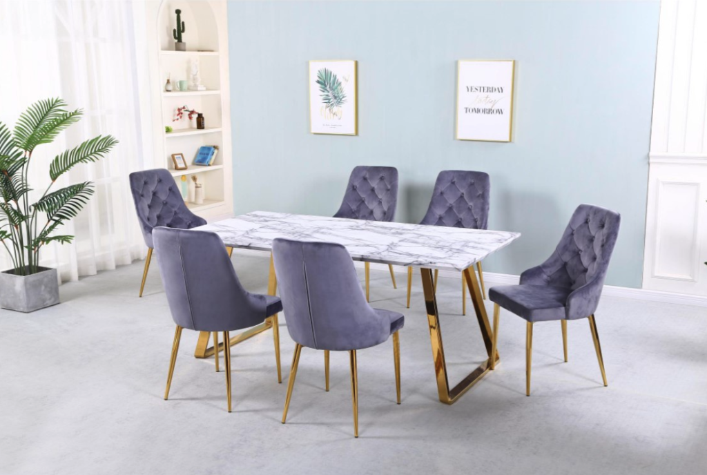 Florence Dining Table Set with 6 Chairs