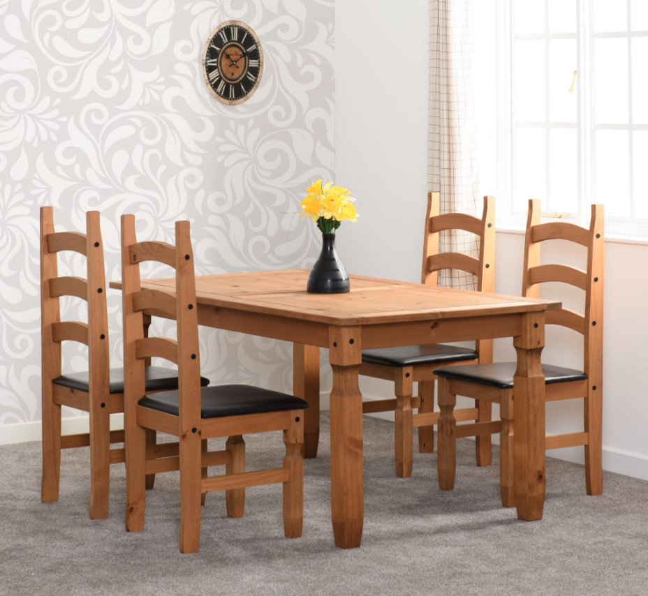 Oxford 5′ Dining Table Set with 4 Chairs
